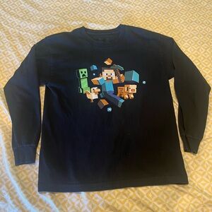 Official Minecraft YXL Long Sleeve Graphic Tee